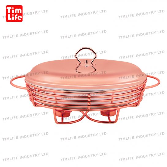 Chafing dish Food warmer glass tray Salad Bowl Romane Series-TM-1101 ROSE GOLD