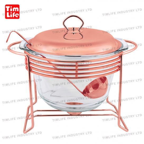 Chafing dish Food warmer glass tray Salad Bowl Romane Series-TM-1101 ROSE GOLD