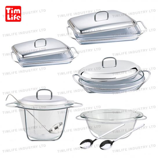 Chafing-dish-Food-warmer-glass-tray-Salad Bowl-TM-1105