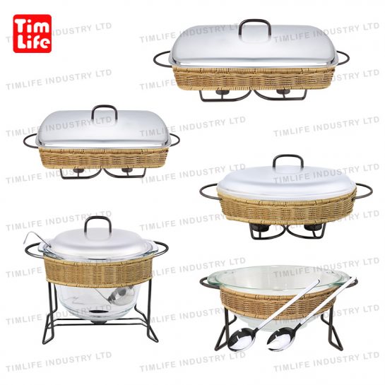 Chafing-dish-Food-warmer-Rattan Chafing dish-glass-tray-TM-1201