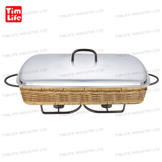 Chafing-dish-Food-warmer-Rattan Chafing dish-glass-tray-TM-1201