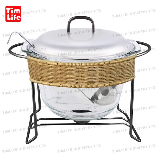 Chafing-dish-Food-warmer-Rattan Chafing dish-glass-tray-TM-1201