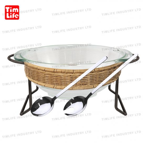 Chafing-dish-Food-warmer-Rattan Chafing dish-glass-tray-TM-1201