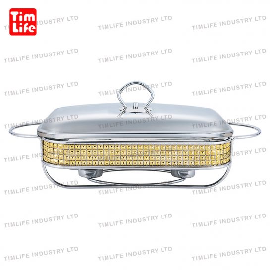 Chafing dish Food warmer glass tray Salad Bowl Lola Series-TM-1203 Gold Diamond