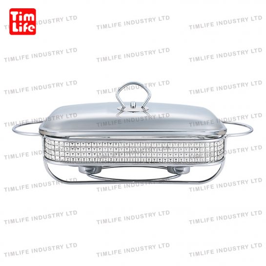 Chafing dish Food warmer glass tray Salad Bowl Lola Series-TM-1203 Silver