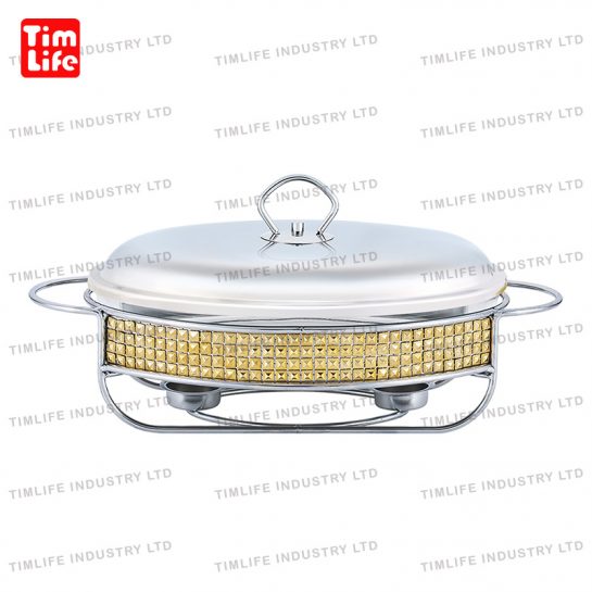 Chafing dish Food warmer glass tray Salad Bowl Lola Series-TM-1203 Gold Diamond