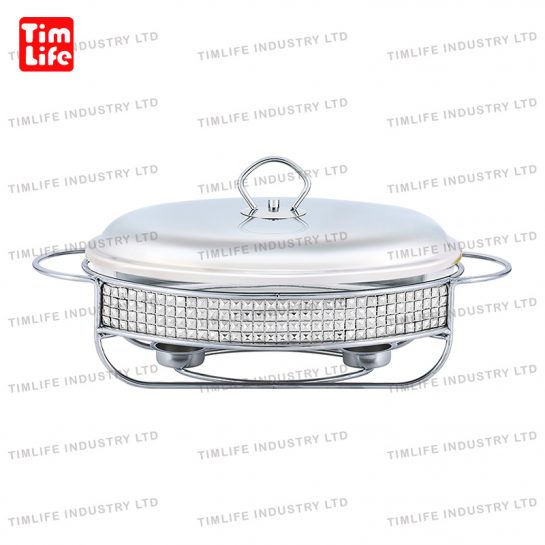 Chafing dish Food warmer glass tray Salad Bowl Lola Series-TM-1203 Silver