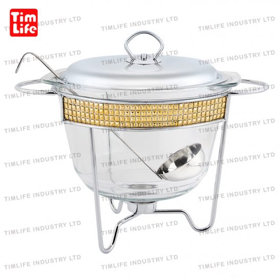 Chafing dish Food warmer glass tray Salad Bowl Lola Series-TM-1203 Gold Diamond