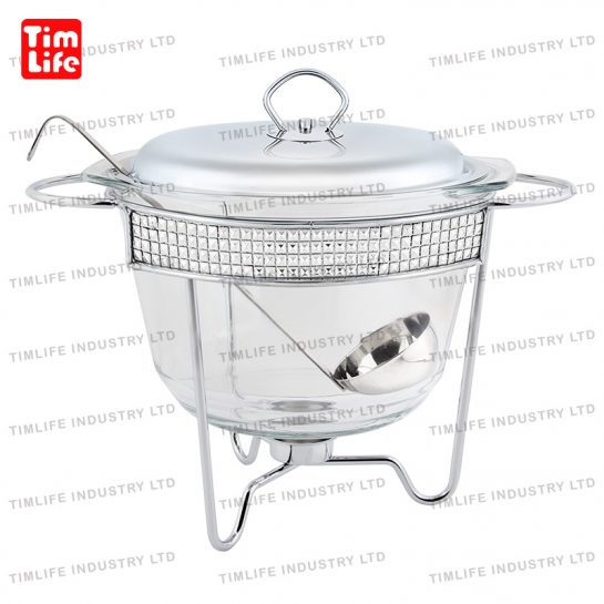 Chafing dish Food warmer glass tray Salad Bowl Lola Series-TM-1203 Silver