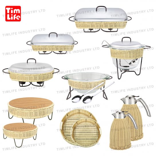 Chafing dish Food warmer glass tray Salad Bowl white Rattan Flask-Alice Series-TM-1201