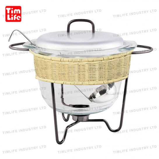 Chafing dish Food warmer glass tray Salad Bowl white Rattan Flask-Alice Series-TM-1201