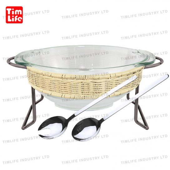 Chafing dish Food warmer glass tray Salad Bowl white Rattan Flask-Alice Series-TM-1201